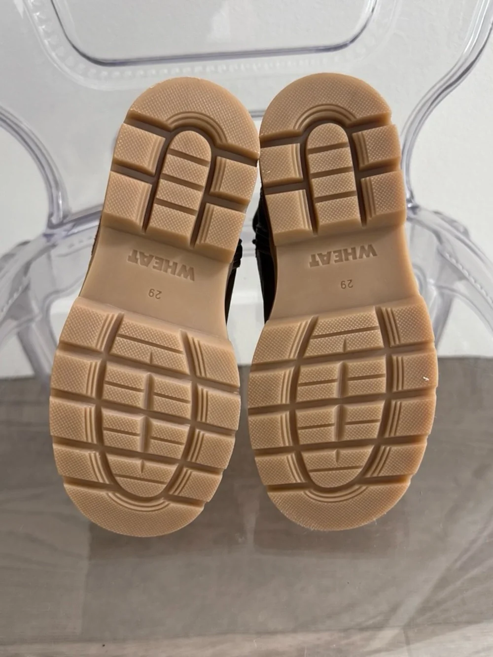 Kids Brown Lace-Up Winter Boots with Yellow Laces